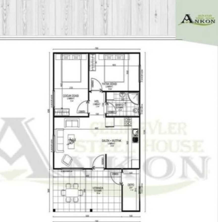 VERANDA PREFABRİK  VİLLA 80 M2